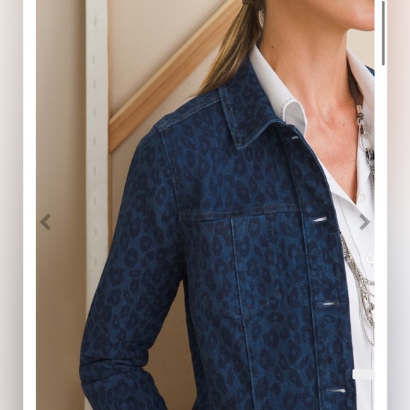 Animal-Print Elongated Denim Jacket size 20-22 - Picture 7 of 7